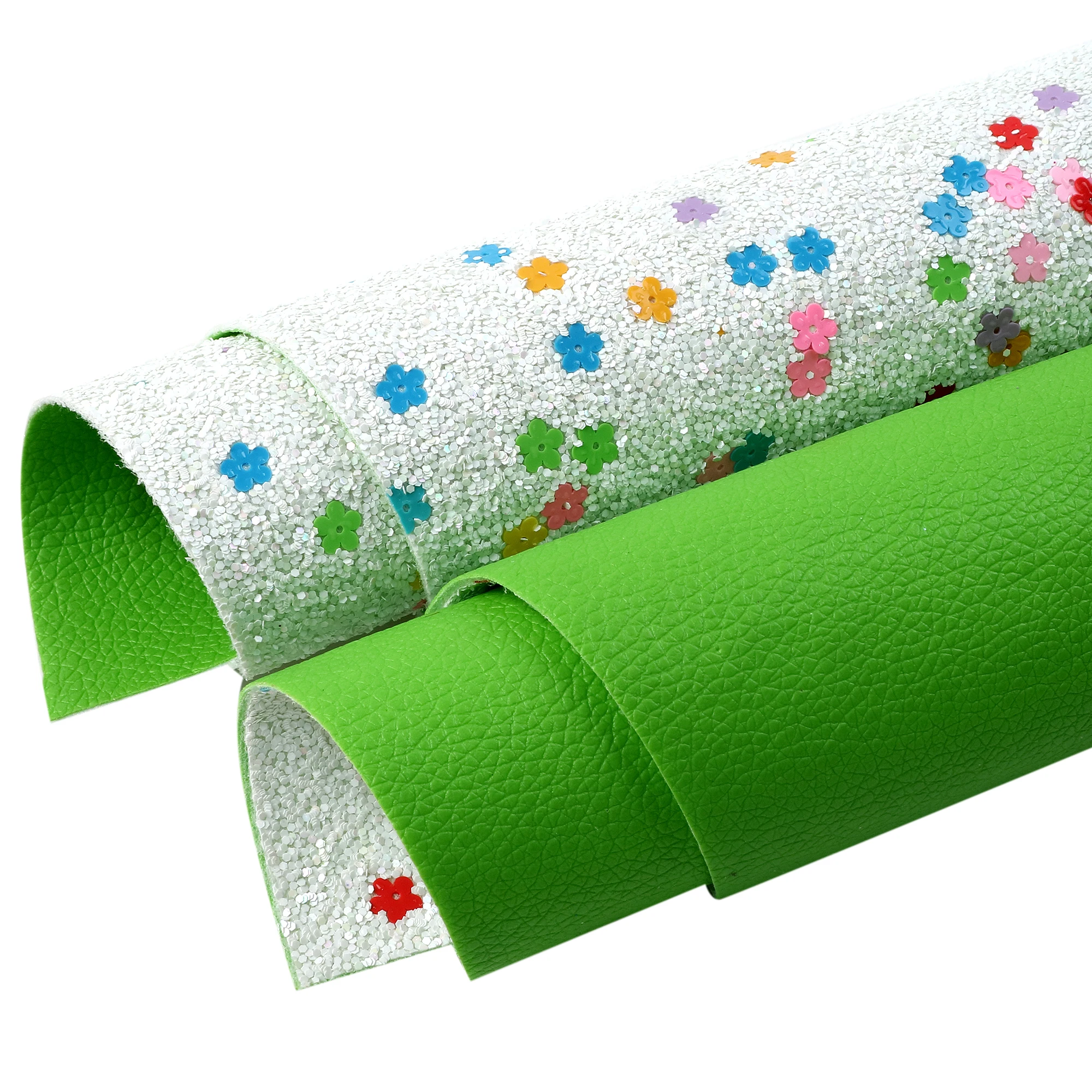 Листы из искусственной кожи с блестками двухсторонние печатные объемные