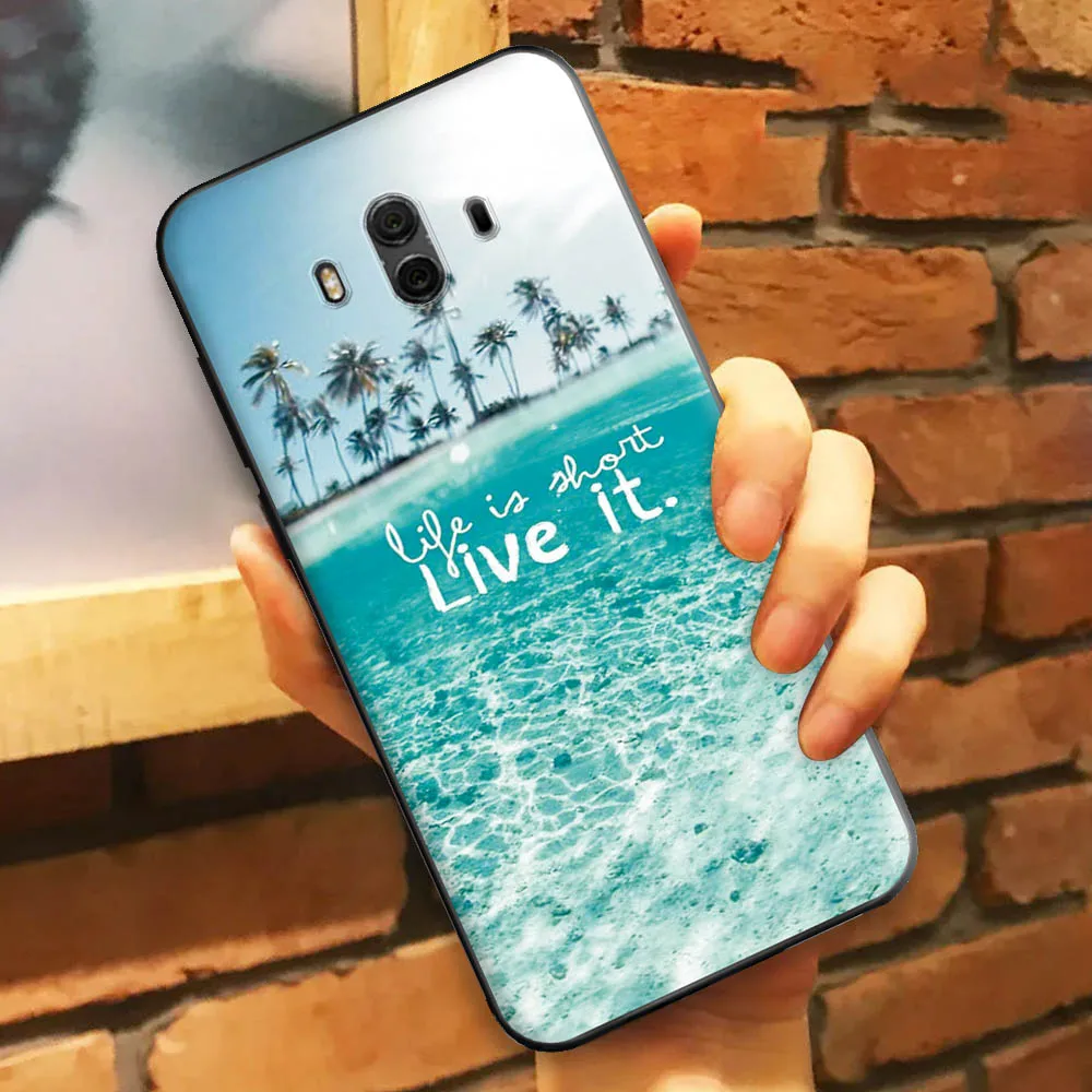 Mate 10 Case For Huawei Mate10 Silicone Back Cover Soft Fashion Black Phone | Мобильные телефоны и аксессуары