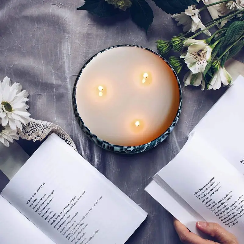 Ароматизированный соевый воск Citronella в форме свечи 3 фитиля олова 80 часов горения