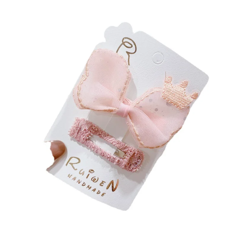 

Net Yarn Bowknot Children's Hairpin with Bangs Styling Safety Candy Color Warm Heart Girl Hair Accessories