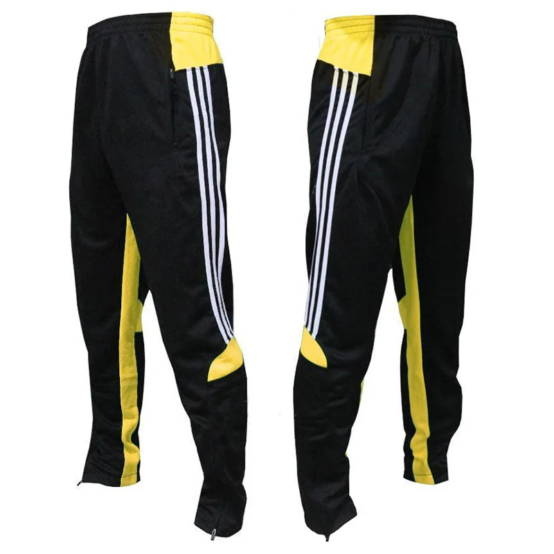 

Four seasons sports and leisure loose trousers three-bar trousers zipper color matching foot autumn training pants