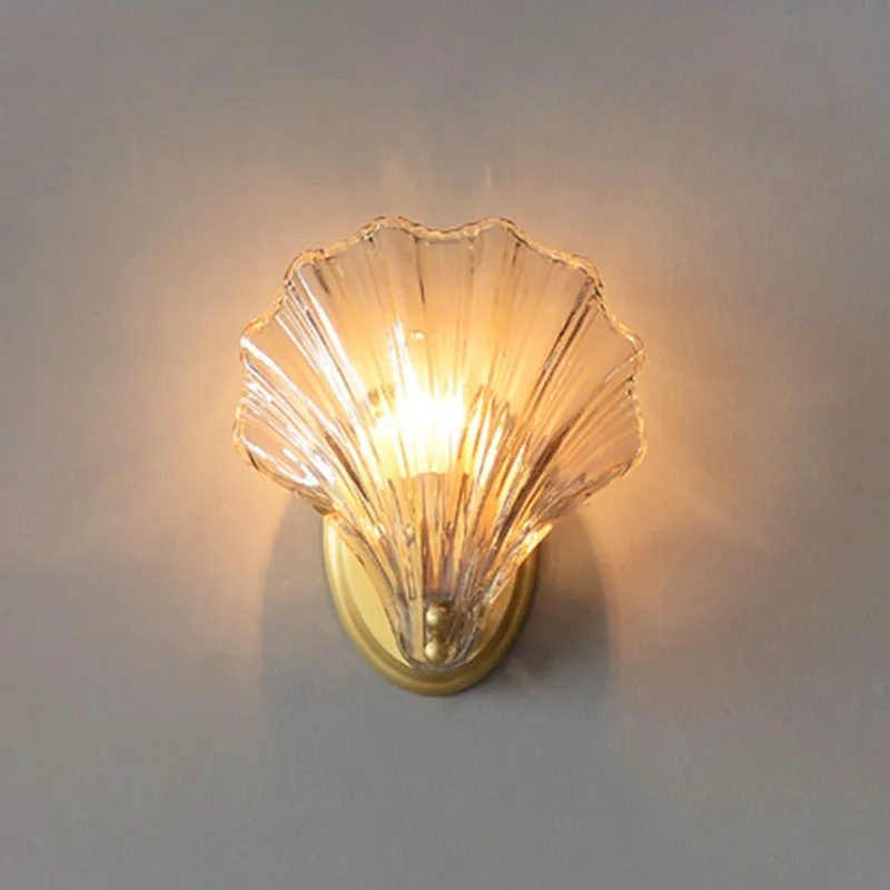 Скандинавский простой современный настенный светильник из раковины Медный