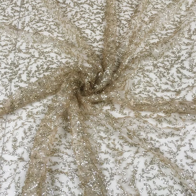 Ширина 130 см горячее тиснение Марля Блестящий цветочный узор сетчатая ткань для