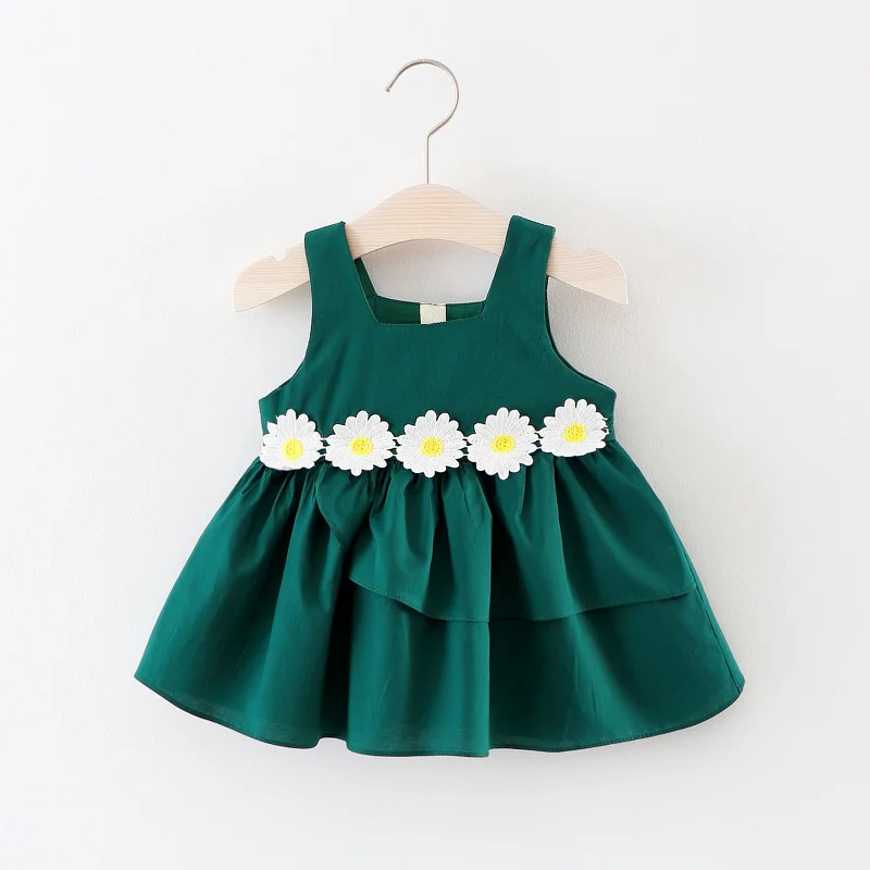 

2021Kid Dress Baby Girl Summer Clothes Casual Cotton Elegant Yellow Party Fairy A-Line Skirt Cute Princess Beauty Floral Costume