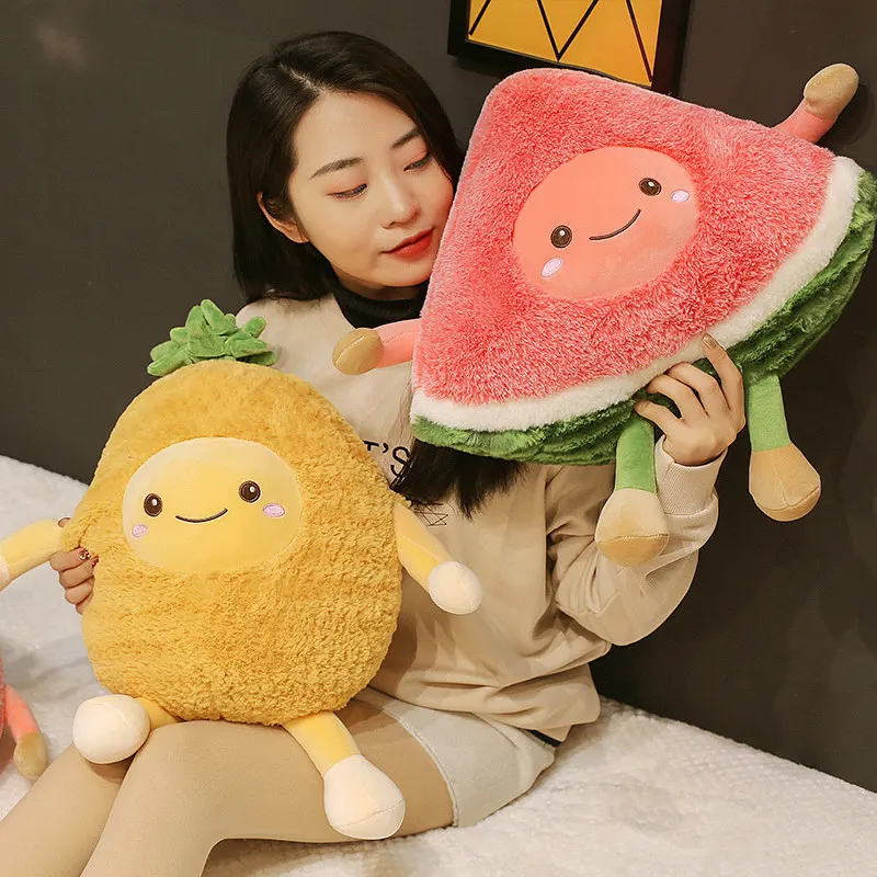 

1pc Cute Funny Fruits Cherry Pineapple Watermelon Plush Toy Soft Stuffed Doll Pillow For Kids Baby Children Christmas Gift Girls