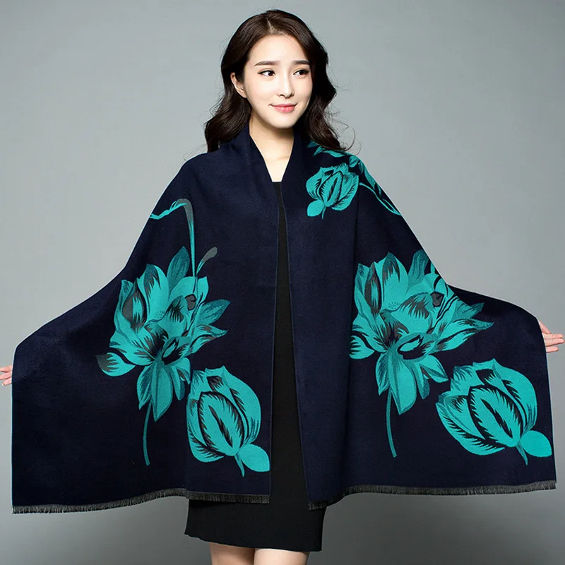 Шаль Для женщин утолщение теплый кашемировый шарф Пашмина негабаритных мягкий