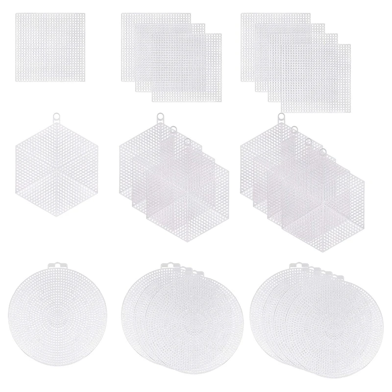 

Plastic Mesh Canvas Sheet Cross Stitch Plastic Meshes 3 Shapes Plastic Canvas Sheets For DIY Crafts Embroidery Knit24pcs