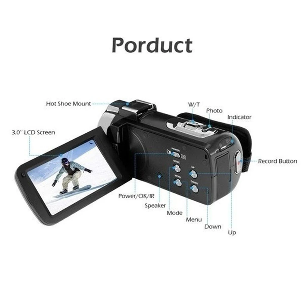 Cewaal WIFI Digital Camera Portable Night Vision Digital Camcorder HDMI 4K Photo Professional DSLR 2.7K Video Camera 16X
