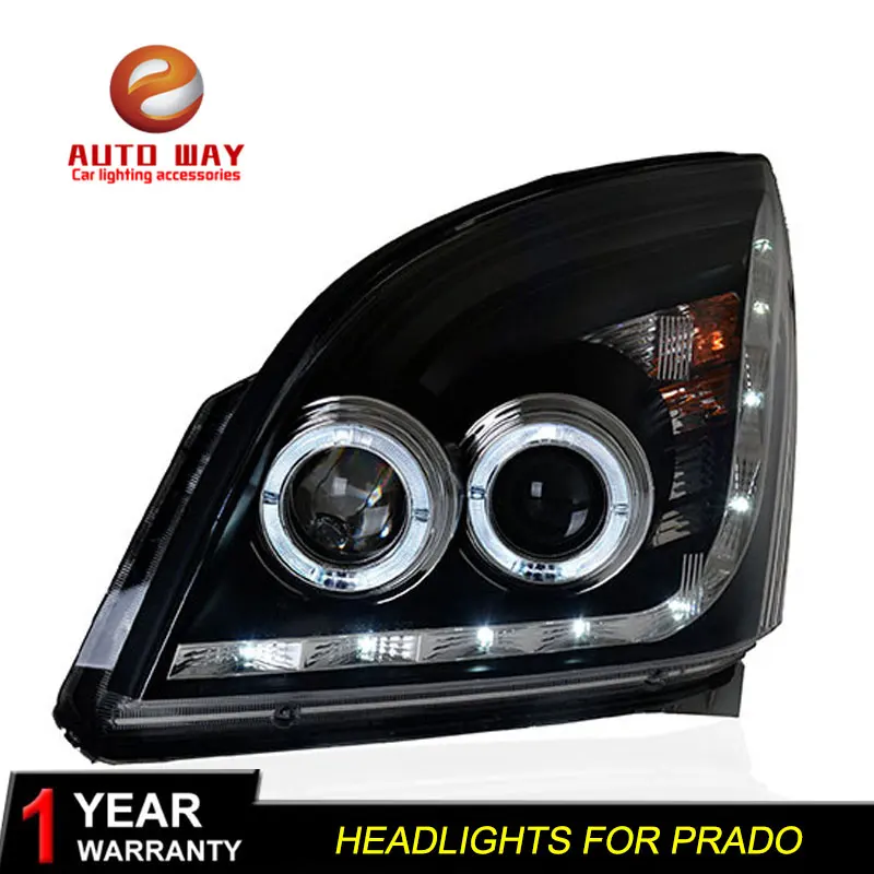 Чехол для стайлинга автомобиля Toyota Prado 2003 2009 фары светодиодный DRL Объектив