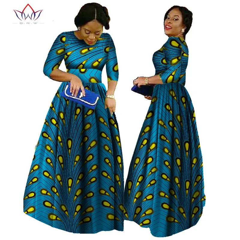 Женские платья с длинными рукавами в африканском стиле из ткани Дашики 6xl BRW WY516