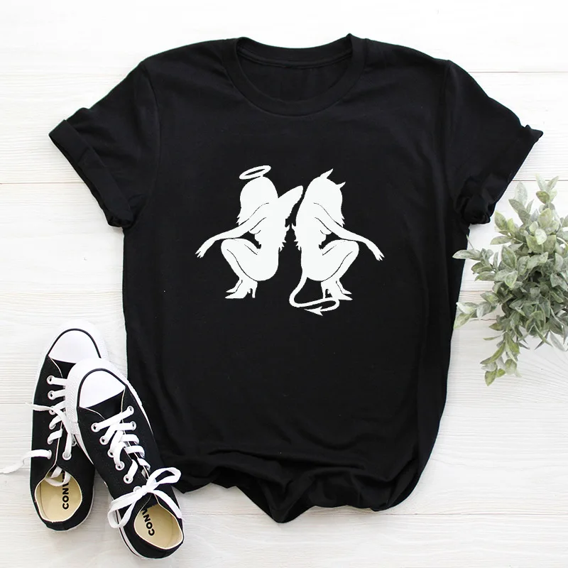 

Summer Women T Shirt Hipster Casual Fashion Tops Tees Funny Graphic Print Female Short Sleeve Woman Tshirts