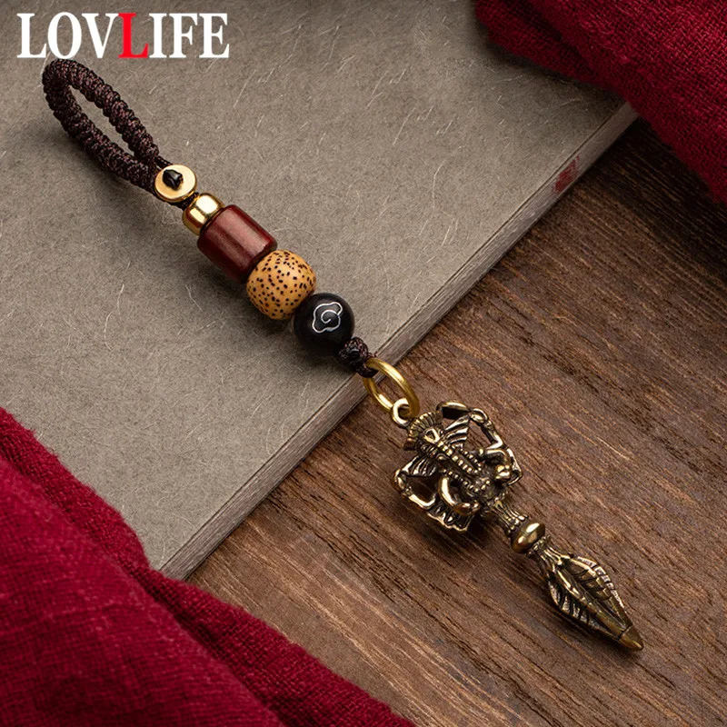 Медный слон Бог пестик фигурки ваджры шнурки подвески тибетский буддизм