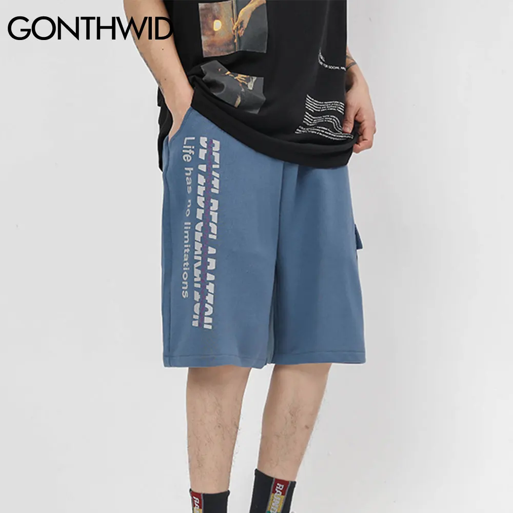 

GONTHWID брюки карго укороченные штаны в стиле «хип-хоп» с несколькими карманами мешковатые шорты Мужская модная уличная одежда свободного кро...