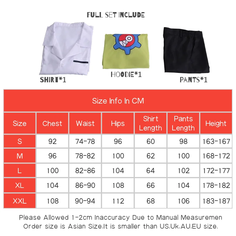 

SK8 The Infinity Chinen Reki Kyan Cosplay Costumes Anime SK Eight White Shirt Green Hoodie Sweatshirt Red Wig Skateboard Outfit