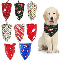 100 cotton dog pet triangle bandana christmas pet bow tie cat scarf saliva towel washable pet accessories