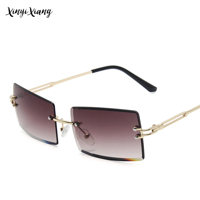 

Sunglasses Frameless Fashion Ladies Square Red Gradient Color Sunglasses Causal Driving Adult Sun Glasses Free Shipping