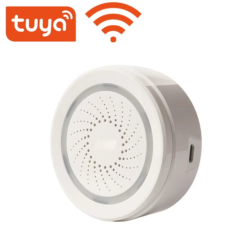 Беспроводная звуковая сигнализация Tuya с Wi-Fi и датчиком, 100 дБ, система домашней безопасности, Alexa Google IFTTT от AliExpress WW