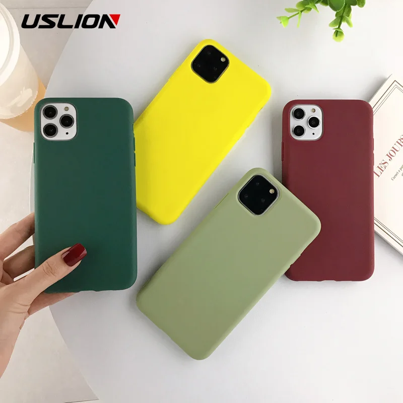Чехол для телефона USLION мягкий силиконовый однотонный чехол карамельных цветов