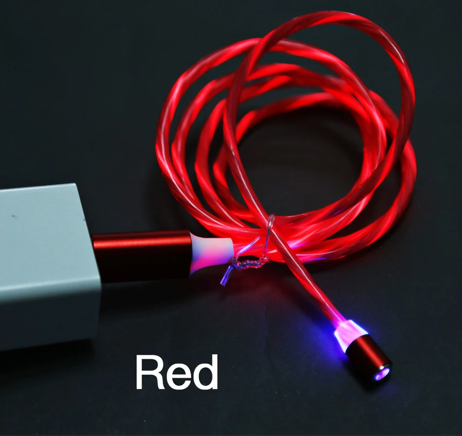 ACCEZZ светодиодный магнитный кабель для быстрой зарядки, магнитный кабель Micro usb type C, Кабель зарядного устройства для iPhone X 7 samsung S10, шнур для Android