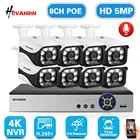 Комплект домашней системы видеонаблюдения, IP-камеры, NVR, 8 каналов, 4K, уличная Водонепроницаемая аудиосистема, POE, система безопасности, 5 МП, XMEYE