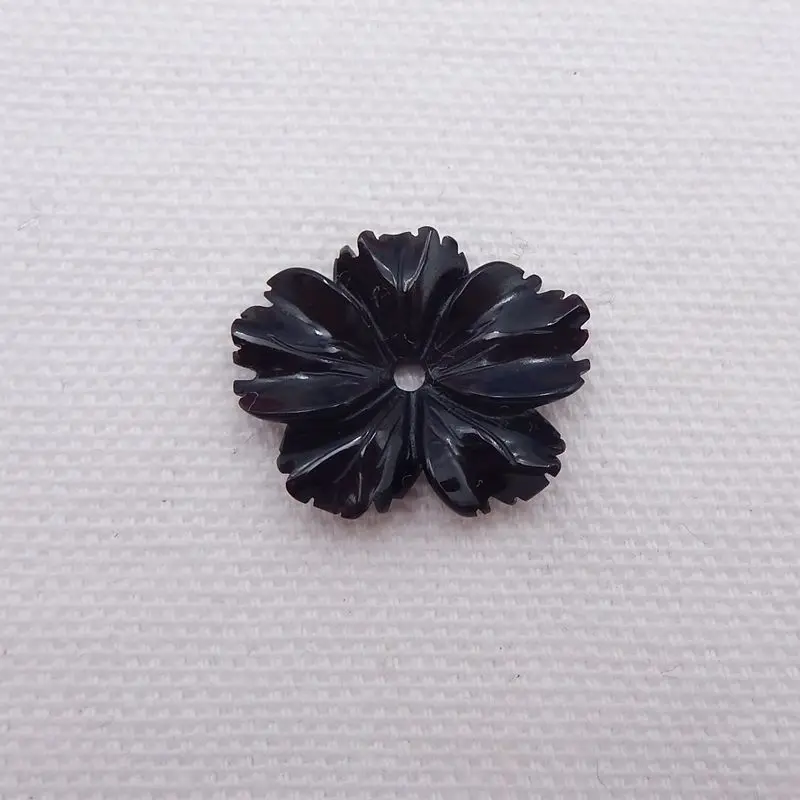 

Obsidian Carved Flower Cabochon 21x17x3mm 1g Fashion Necklace Accessory