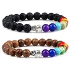 Браслет эластичный из натурального камня, 8 мм, с бусинами