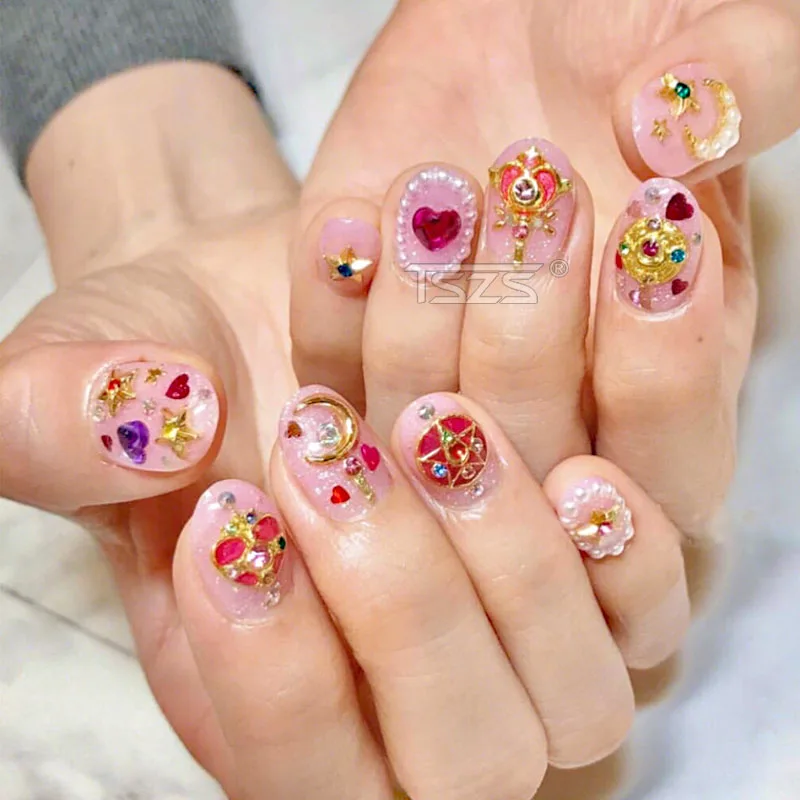 10 шт./лот Сейлор Мун в форме сердца со стразами любовь Меркурий Henshin стержень лак