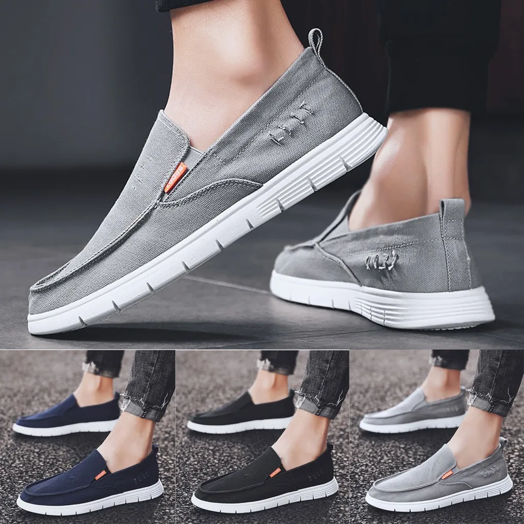 

New canvas shoes summer men's low to help the trend of a pedal shoes outdoor comfortable lazy shoes wild casual shoes