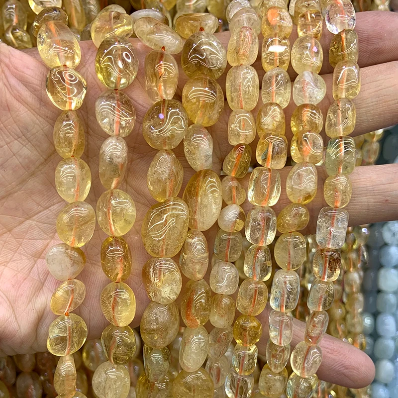 Natural Citrines Quartz Beads Freefrom Potato Loose DIY For Jewelry Making Accessories 15'' Women Men Gift | Украшения и