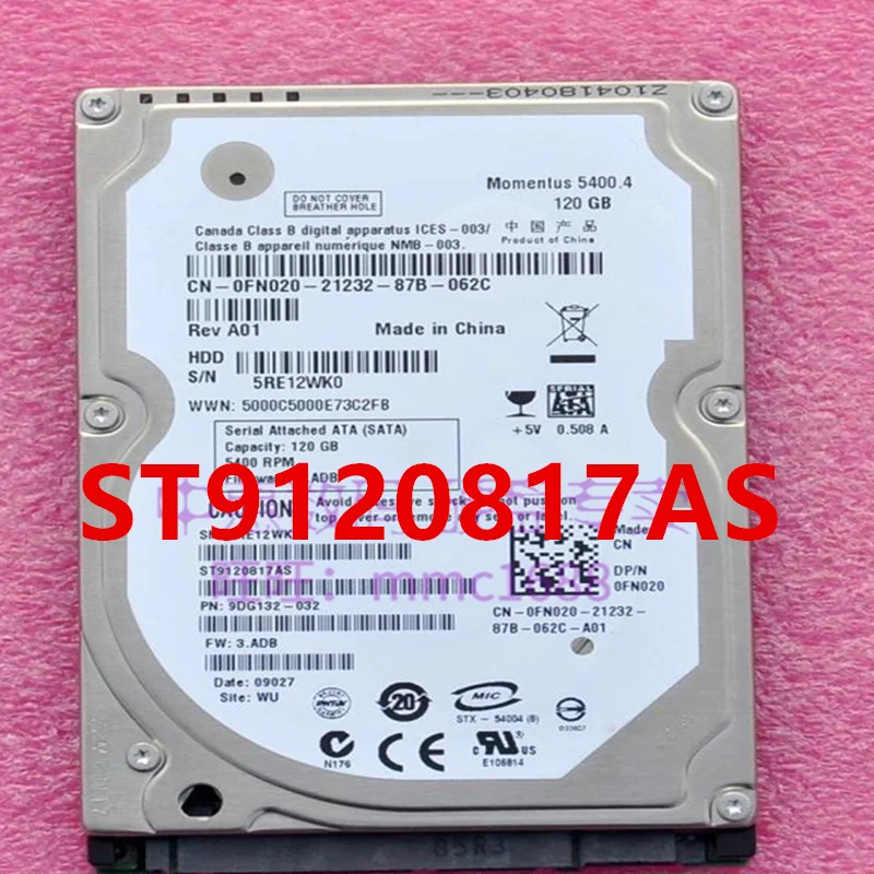 

90% New Original HDD For Seagate 120GB 2.5" 8MB SATA 5400RPM For Notebook HDD For ST9120817AS
