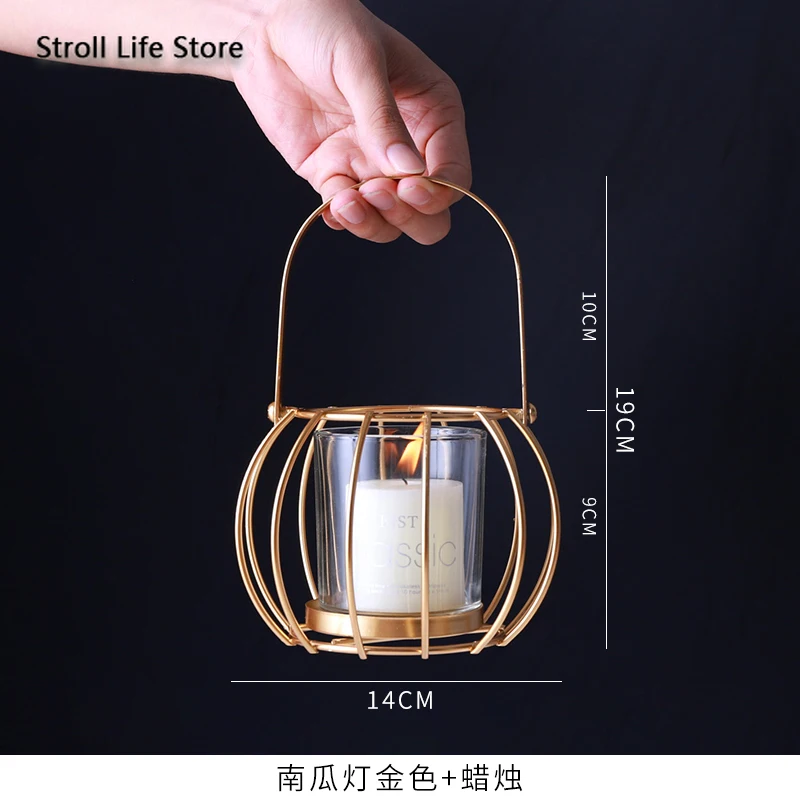 

Nordic Iron Candle Stand Set Candle Lantern Metal Gold Geometric Table Home Retro Candles Home Decoration Candelabros Gift FC454
