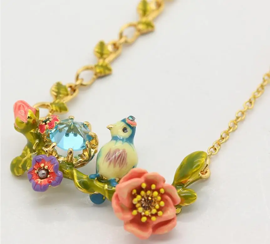 CSxjd Роскошные модные ювелирные изделия Эмаль Глазурь цветок серьги в виде птиц для женщин Подарки