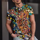 Новинка 2021, Мужская футболка в европейском и американском стиле с 3d принтом растений и цветов, футболка с коротким рукавом и круглым вырезом, уличный тренд