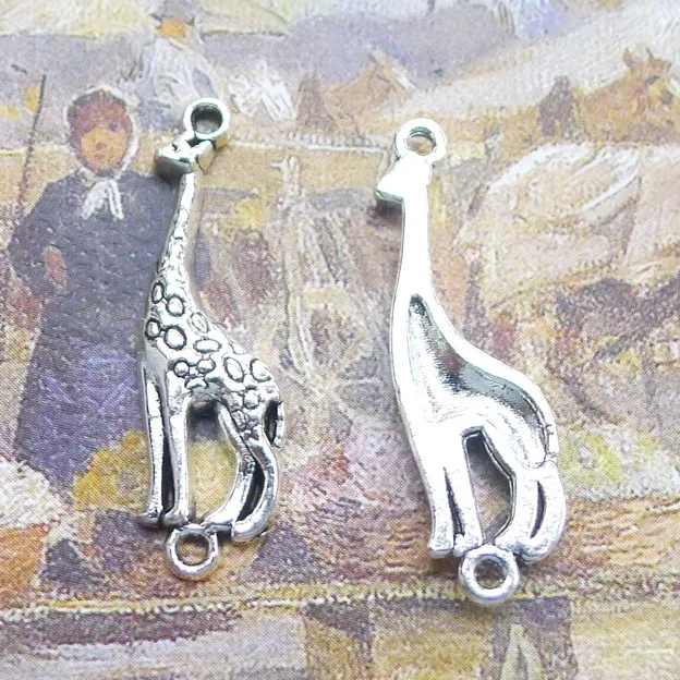 

Jewelry Making Supplies Fawn Connector Antique Silver Color 29x10mm 10 Pieces