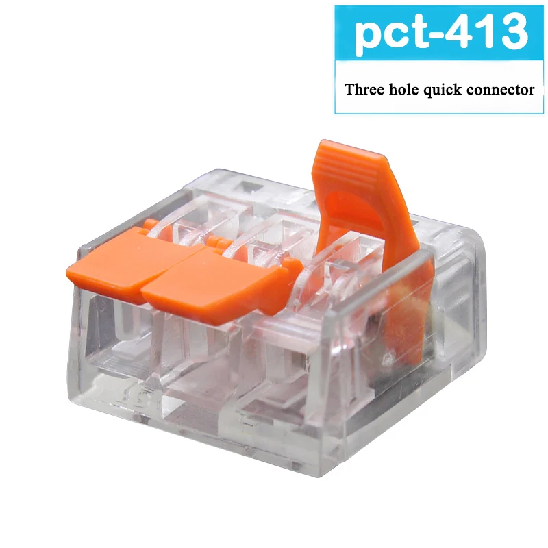 CH-413 Wire Connector 50 / 100PCS Orange Mini Quick Connector Universal Compact Wire Connector Plug-in Wire Terminal Home Connector - Цвет: CH-413