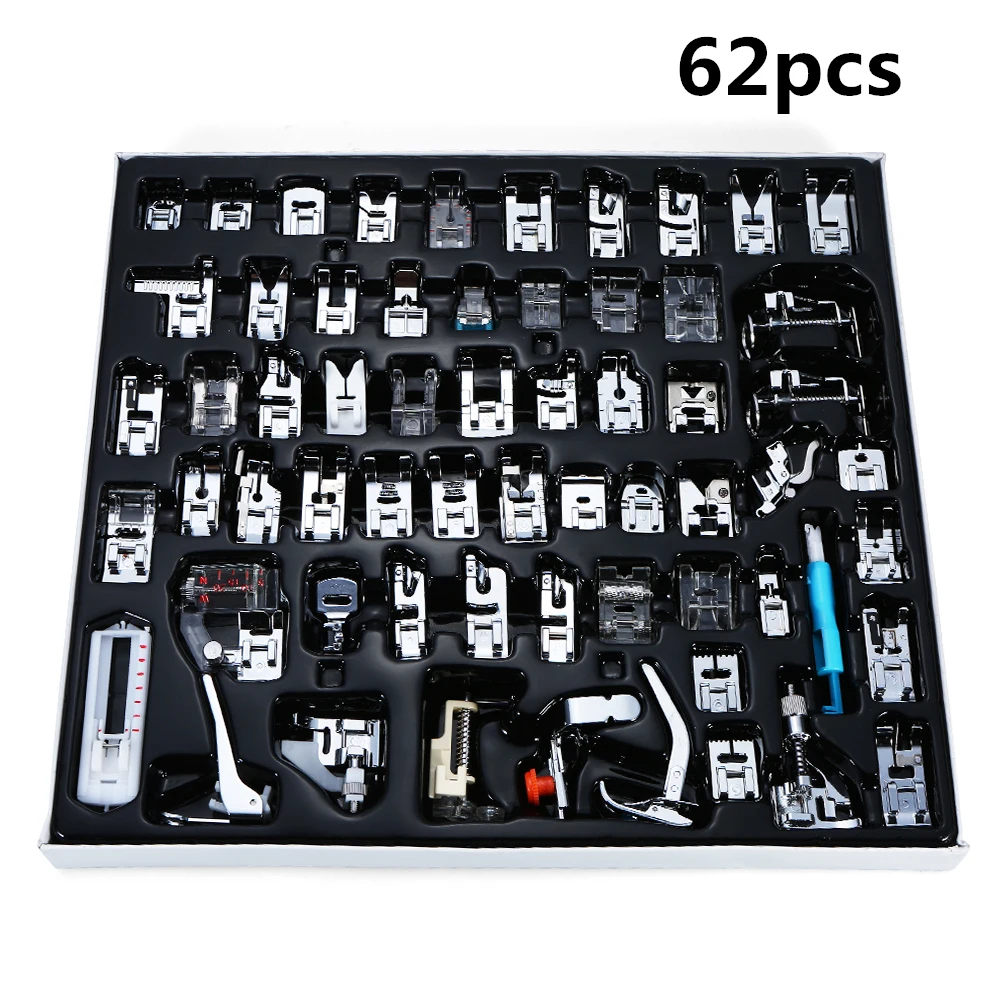 H25310 62pcs 62 шт. мини швейная машина прижимная лапка для Brother Singer Janome прижимная лапка для плетения потайных стежков аксессуары для штопки - Цвет: H25310 62pcs