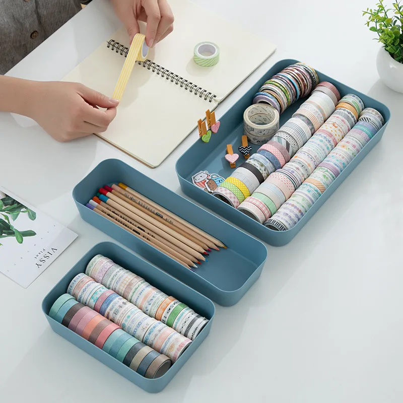 

Plastic Sundry Storage Box Student Desktop Office Snack Case Cosmetic Jewelry Holder Kitchen Sorting Box Bathroom Organizer