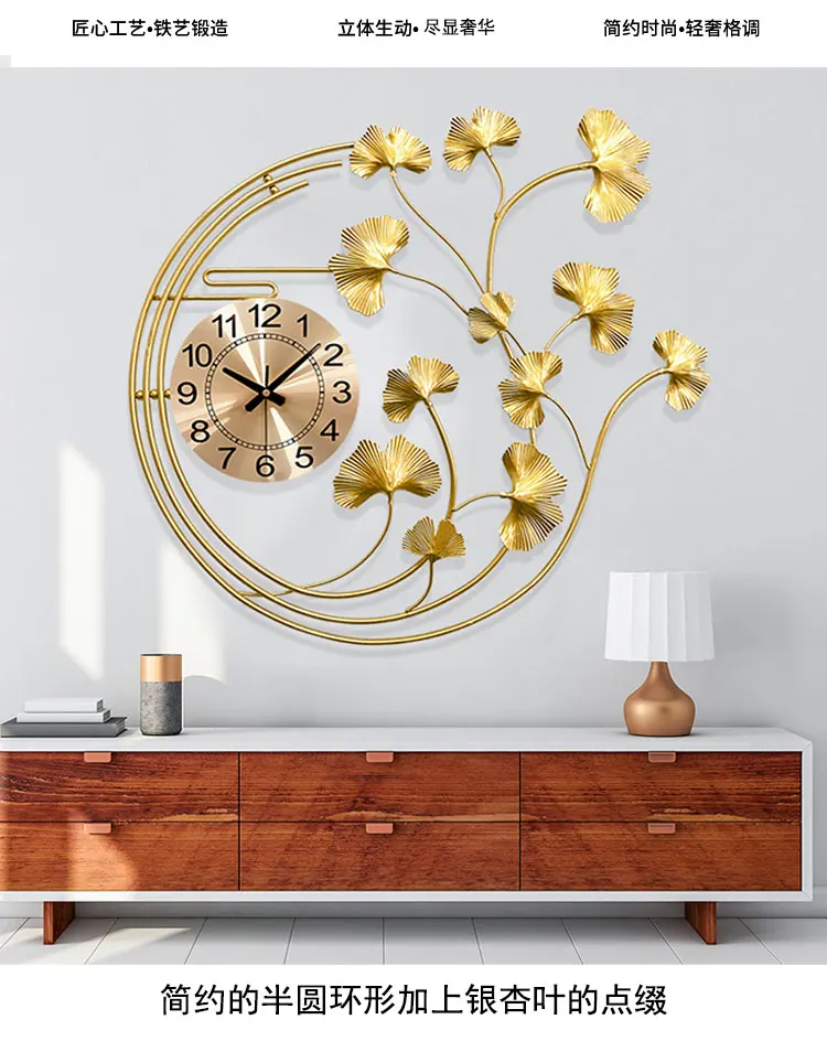 

Luxury Gold Clock Silent Creative Quartz Home Nordic Large Wall Clock Modern Design Living Room Duvar Saati Clocks AE50WC