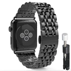 Браслет из нержавеющей стали для Apple Watch, металлический звеньевой браслет для IWatch Series 7 6 SE 5 4 3 2, 45 мм 41 мм 44 мм 40 мм 42 мм 38 мм