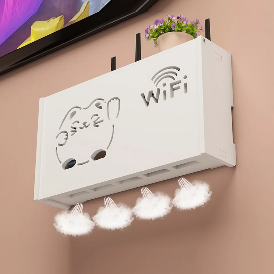 Pаспродажа Беспроводной Wi-Fi роутер, коробка для хранения, ПВХ панель, полка, настенная подвеска, органайзер для хранения кабеля, домашний декор, огнезащ...