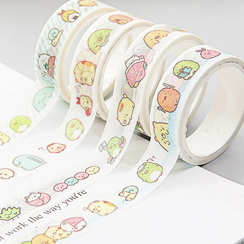 Kawaii мультфильм васи лента Милая Sumikko маскирующая декоративная клейкая для