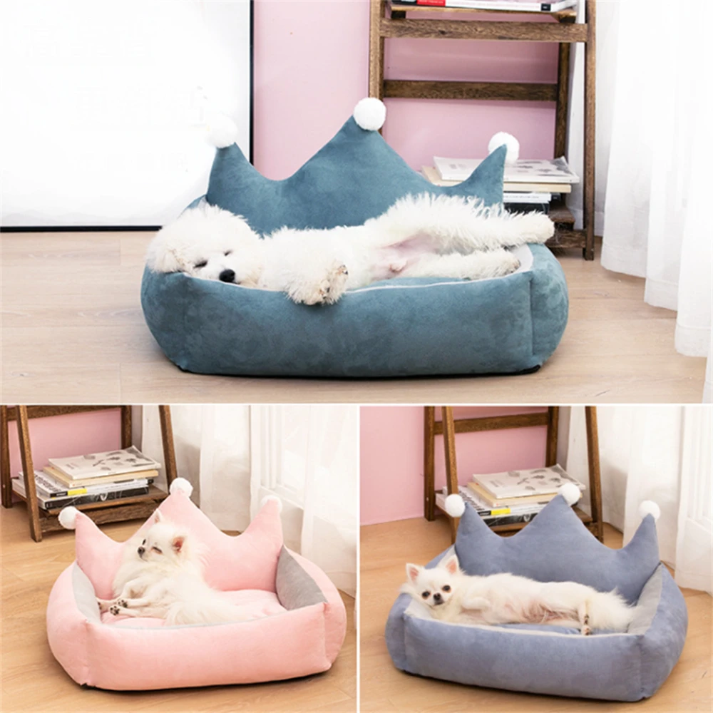 

Подстилка для домашних питомцев, съемная кошачья кровать в форме короны, полумесяца, для маленьких и больших собак