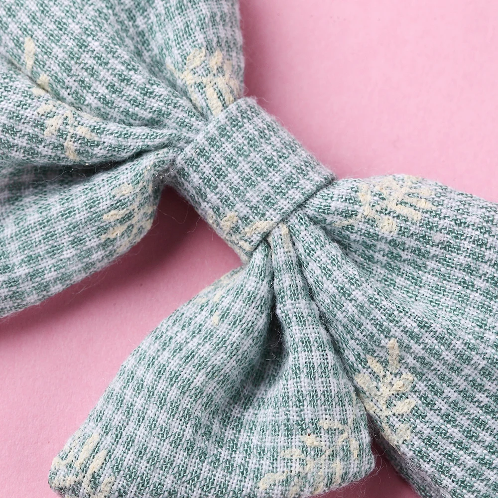 

5pcs Print Small Bow Nylon Headband For Girls Plaid Bowknot Kids Hair Clips Cute Hair Barrettes Baby Girls Hair Accessories