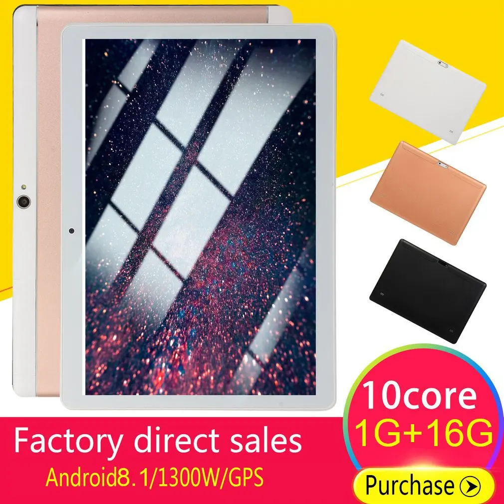 

KT107 Round Hole Tablet 10.1 Inch HD Large Screen Android 8.10 Version Fashion Portable Tablet 8G+64G Pink Tablet