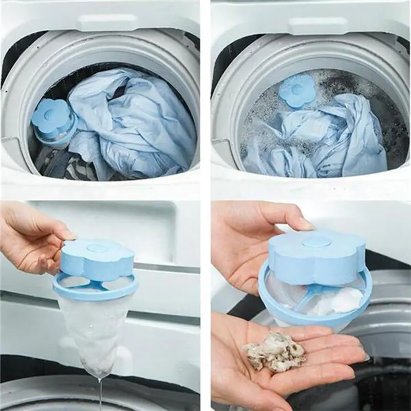

4 Pcs Floating Hair Filtering Mesh Removal Lint Catcher Prevent Washing Machine Clogging for Fluffy Pet Owner DTT88