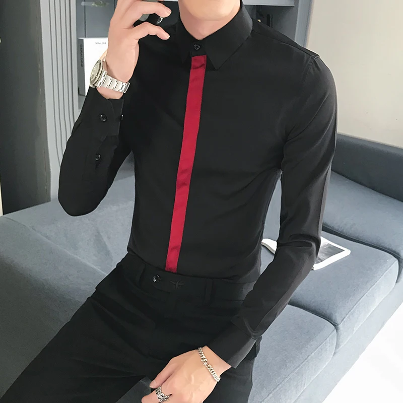 

Men's Shirts Long Sleeve Slim Business Shirt 2021 New Formal Shirt Party Blouse Homme Casual solid High Quality Chemise Homme