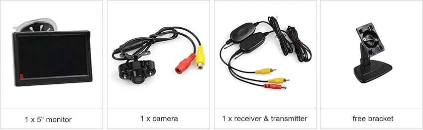Diykit, беспроводной 5 дюймов ЖК-дисплей Дисплей автомобильный монитор заднего вида монитор СВЕТОДИОДНЫЙ Ночное видение видеокамера заднего вида для парковки Камера
