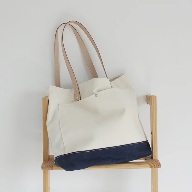 Оригинальный дизайн Холщовая Сумка тоут ручной работы женская кожаная сумка