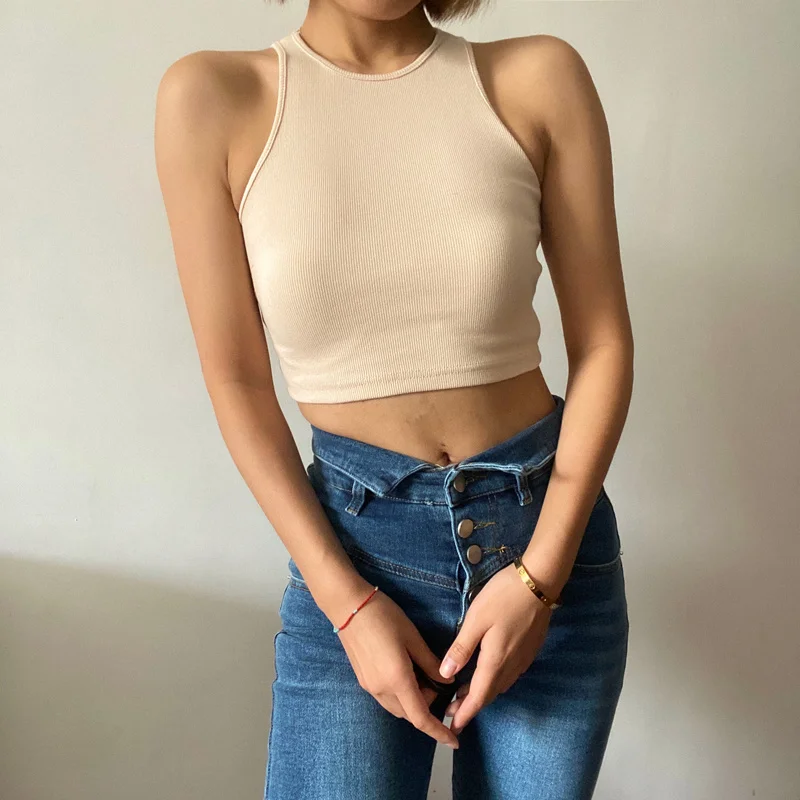 

Женский кроп-топ в рубчик A135