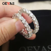 oevas sparkling created moissanite hoop earrings for women top quality 100 925 sterling silver high carbon diamond fine jewelry